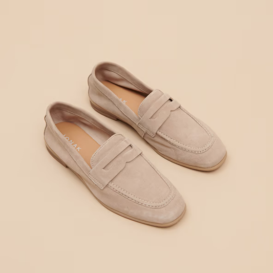 Mocassins à talons plats et bouts arrondis